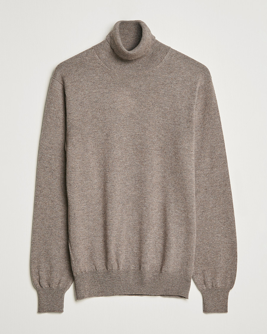 Heren | Truien | Piacenza Cashmere | Cashmere Rollneck Sweater Brown