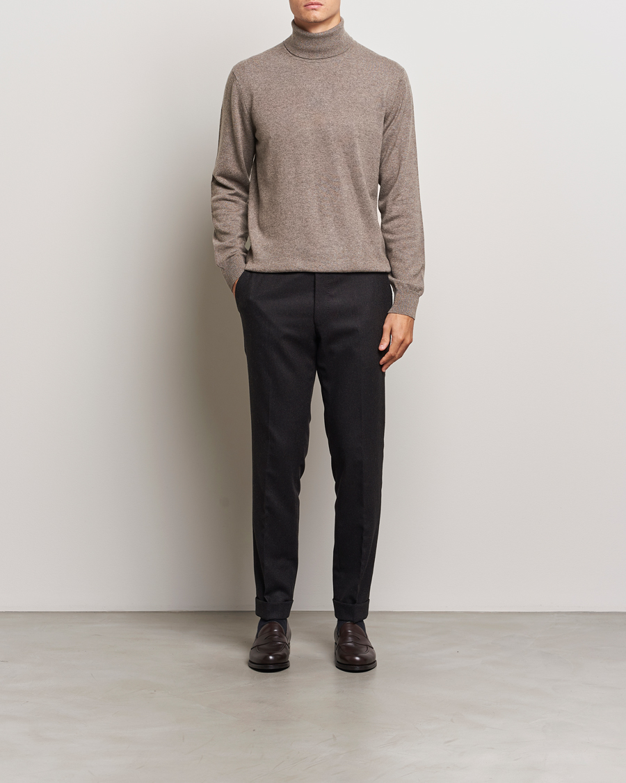 Heren | Truien | Piacenza Cashmere | Cashmere Rollneck Sweater Brown