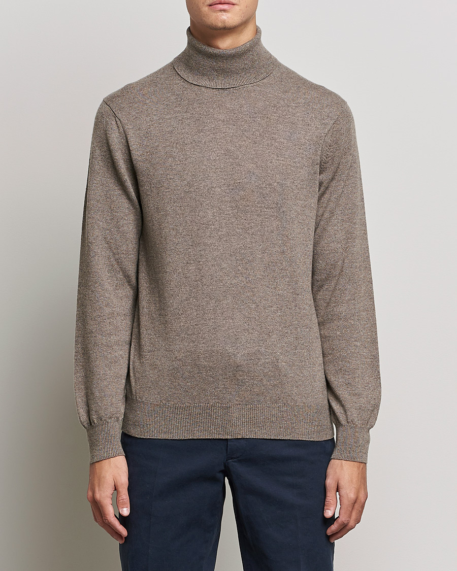 Heren |  | Piacenza Cashmere | Cashmere Rollneck Sweater Brown