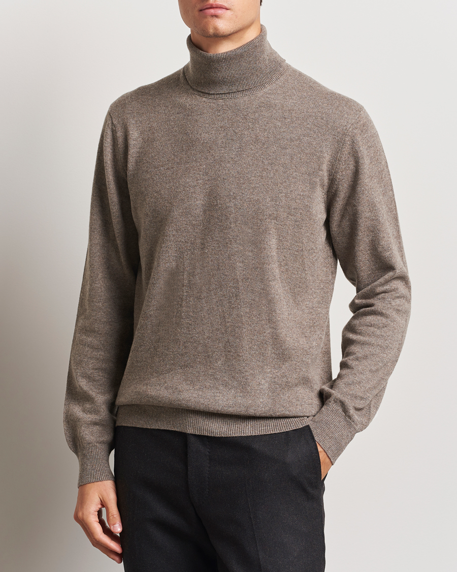 Heren | Truien | Piacenza Cashmere | Cashmere Rollneck Sweater Brown