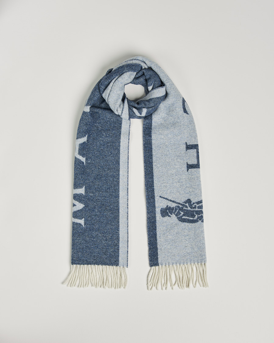 Heren | Mackintosh Edinburg Wool Scarf Blue | Mackintosh | Edinburg Wool Scarf Blue