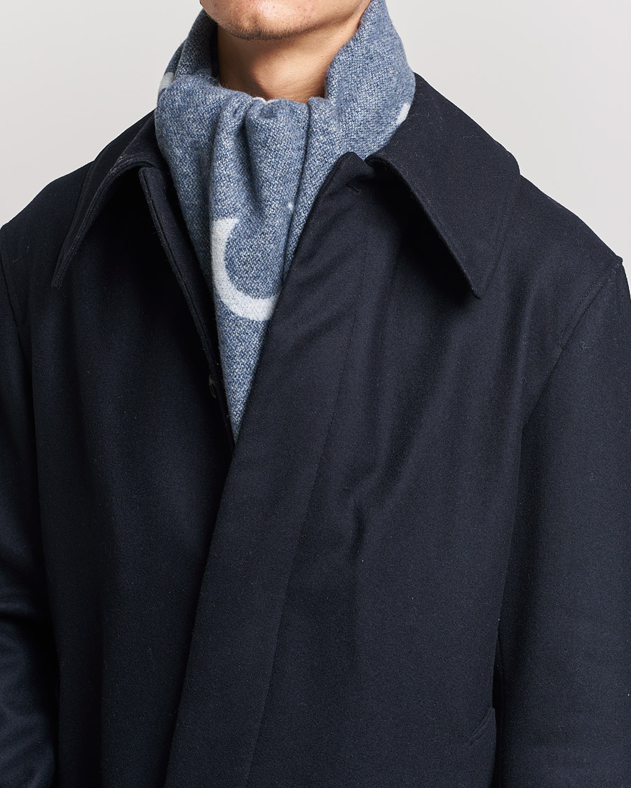 Heren | Mackintosh Edinburg Wool Scarf Blue | Mackintosh | Edinburg Wool Scarf Blue
