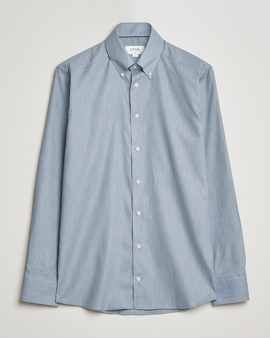 Heren | Overhemden | Eton | Wrinkle Free Button Down Oxford Shirt Light Blue