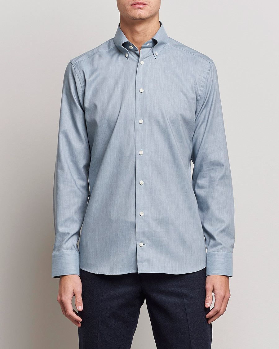 Heren | Overhemden | Eton | Wrinkle Free Button Down Oxford Shirt Light Blue
