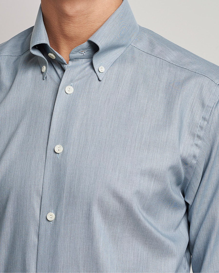 Heren | Overhemden | Eton | Wrinkle Free Button Down Oxford Shirt Light Blue