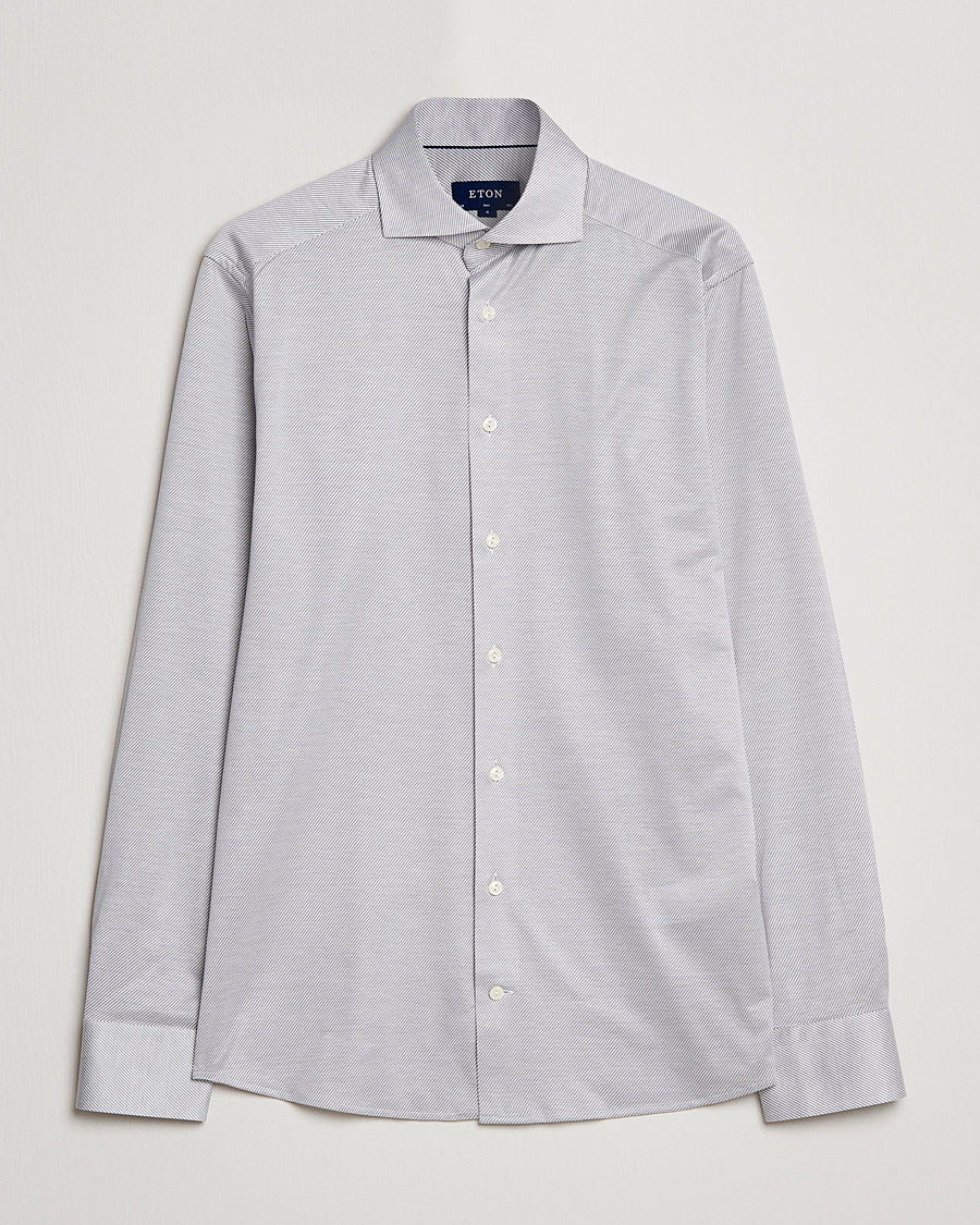 Heren | Overhemden | Eton | King Knit Filo Di Scozia Shirt Grey