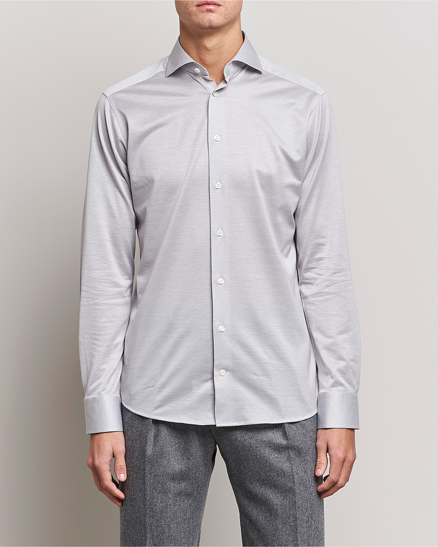 Heren | Overhemden | Eton | King Knit Filo Di Scozia Shirt Grey