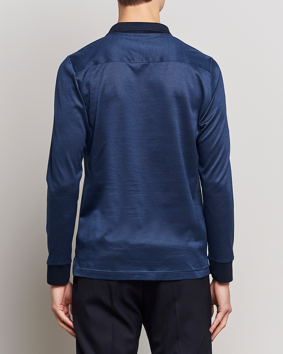 Heren | Truien | Eton | Knit Jaquard Polo Shirt Blue