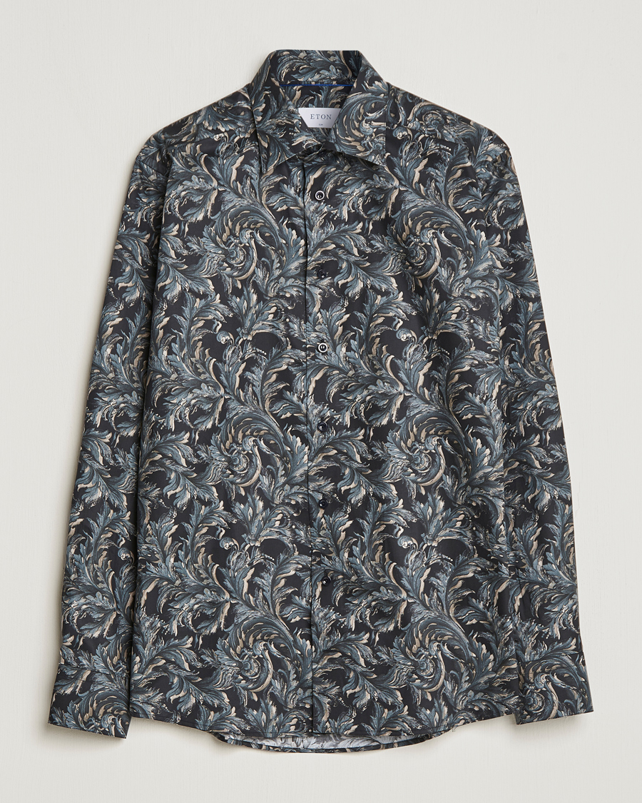 Heren | Overhemden | Eton | Floral Signature Twill Shirt Black
