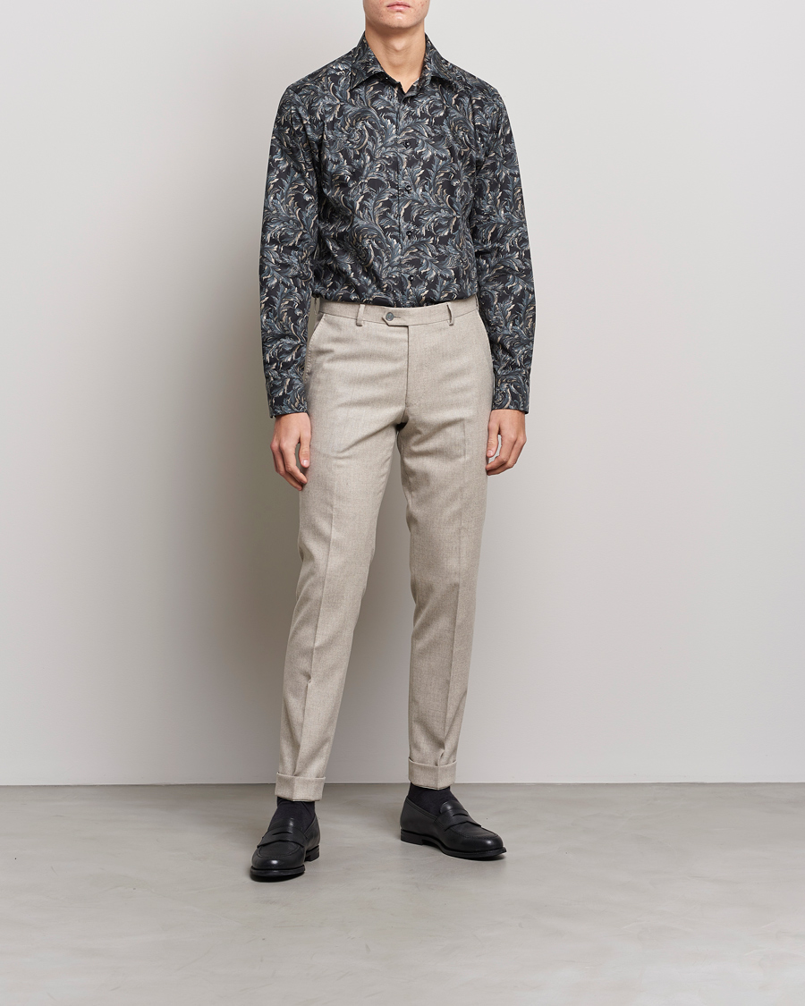 Heren | Overhemden | Eton | Floral Signature Twill Shirt Black