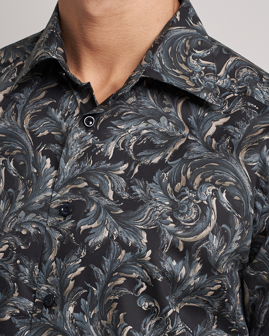 Heren | Overhemden | Eton | Floral Signature Twill Shirt Black