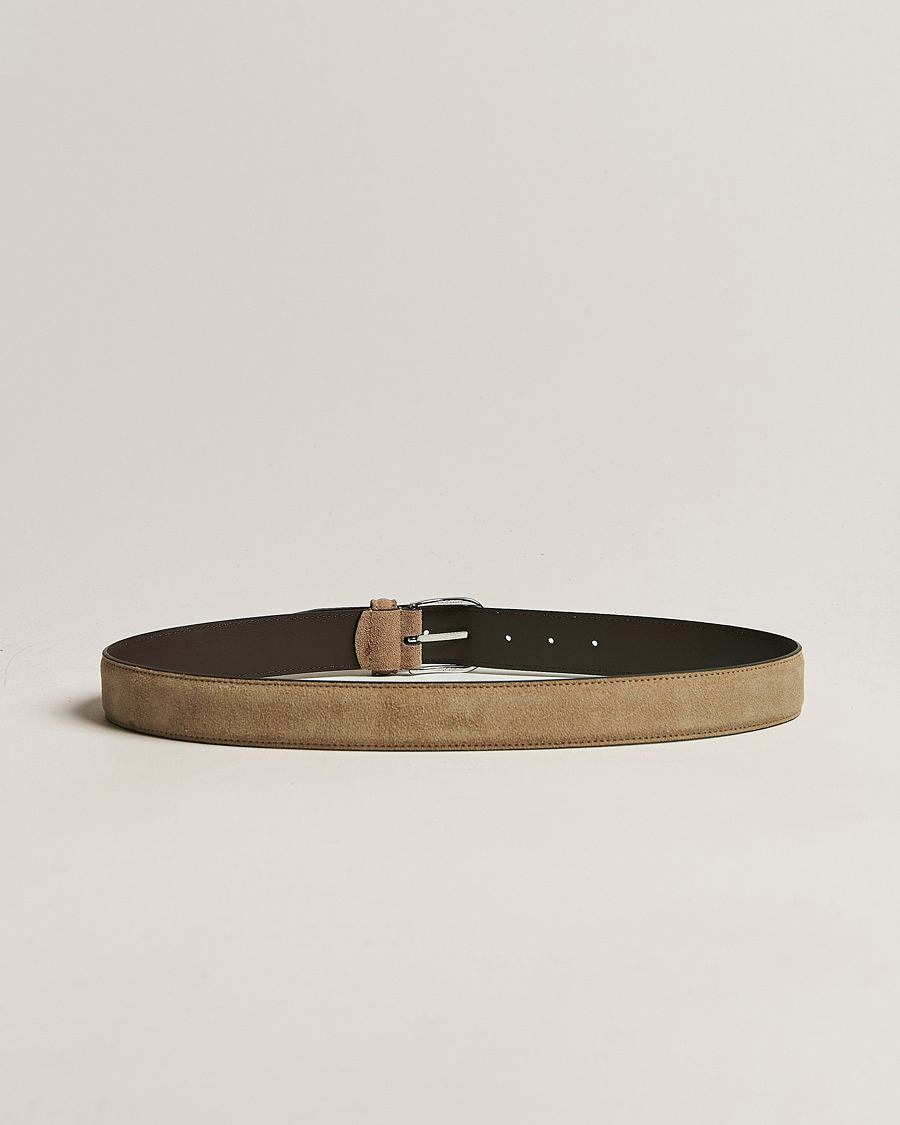 Heren | Accessoires | Anderson's | Suede 3,5 cm Belt Beige