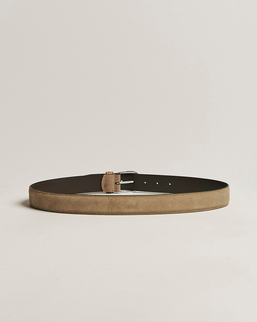 Heren |  | Anderson\'s | Suede 3,5 cm Belt Beige