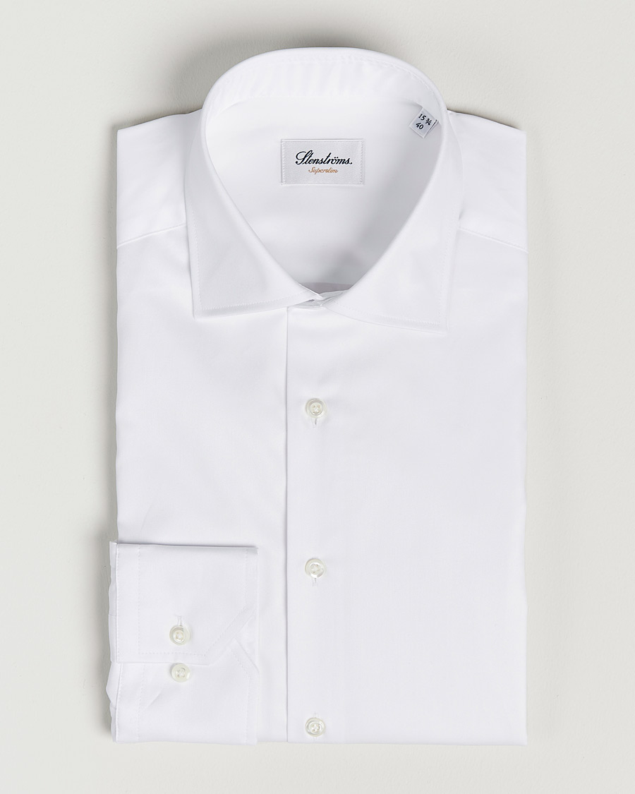 Heren | Overhemden | Stenströms | Superslim Plain Shirt White