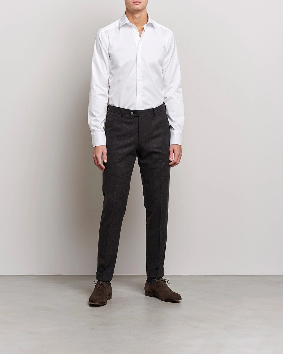 Heren | Zakelijke overhemden | Stenströms | Superslim Plain Shirt White