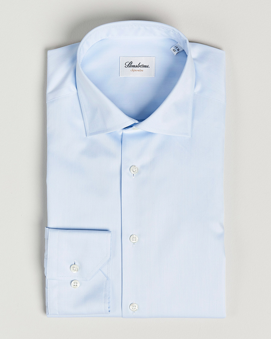 Heren | Overhemden | Stenströms | Superslim Plain Shirt Blue