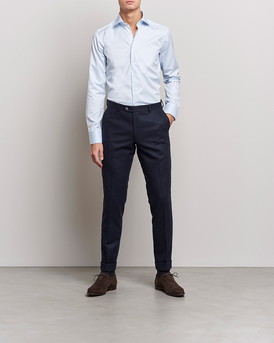 Heren | Formeel | Stenströms | Superslim Plain Shirt Blue