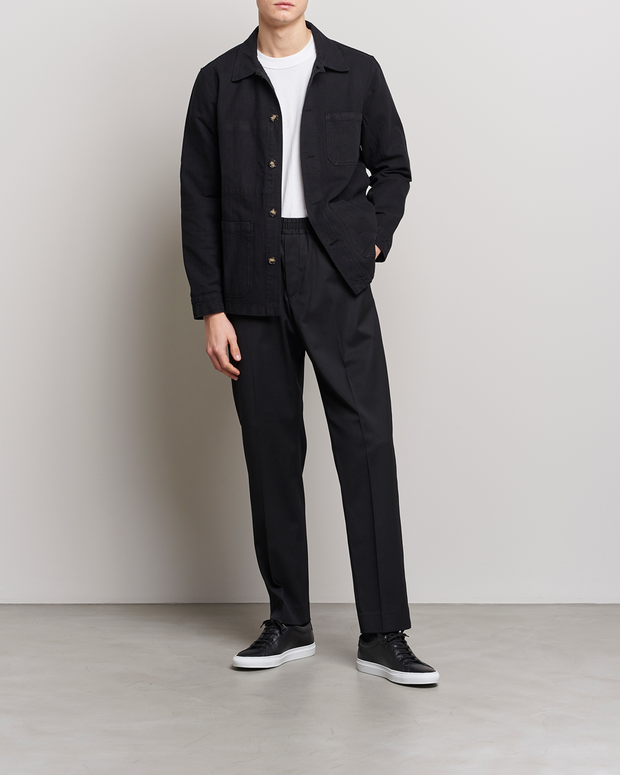 Heren | Overhemden | A Day's March | Original Herringbone Overshirt Black
