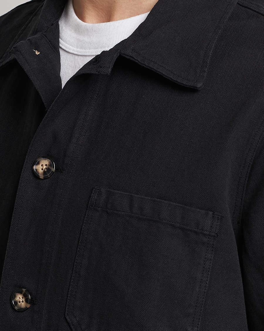 Heren | Overhemden | A Day's March | Original Herringbone Overshirt Black