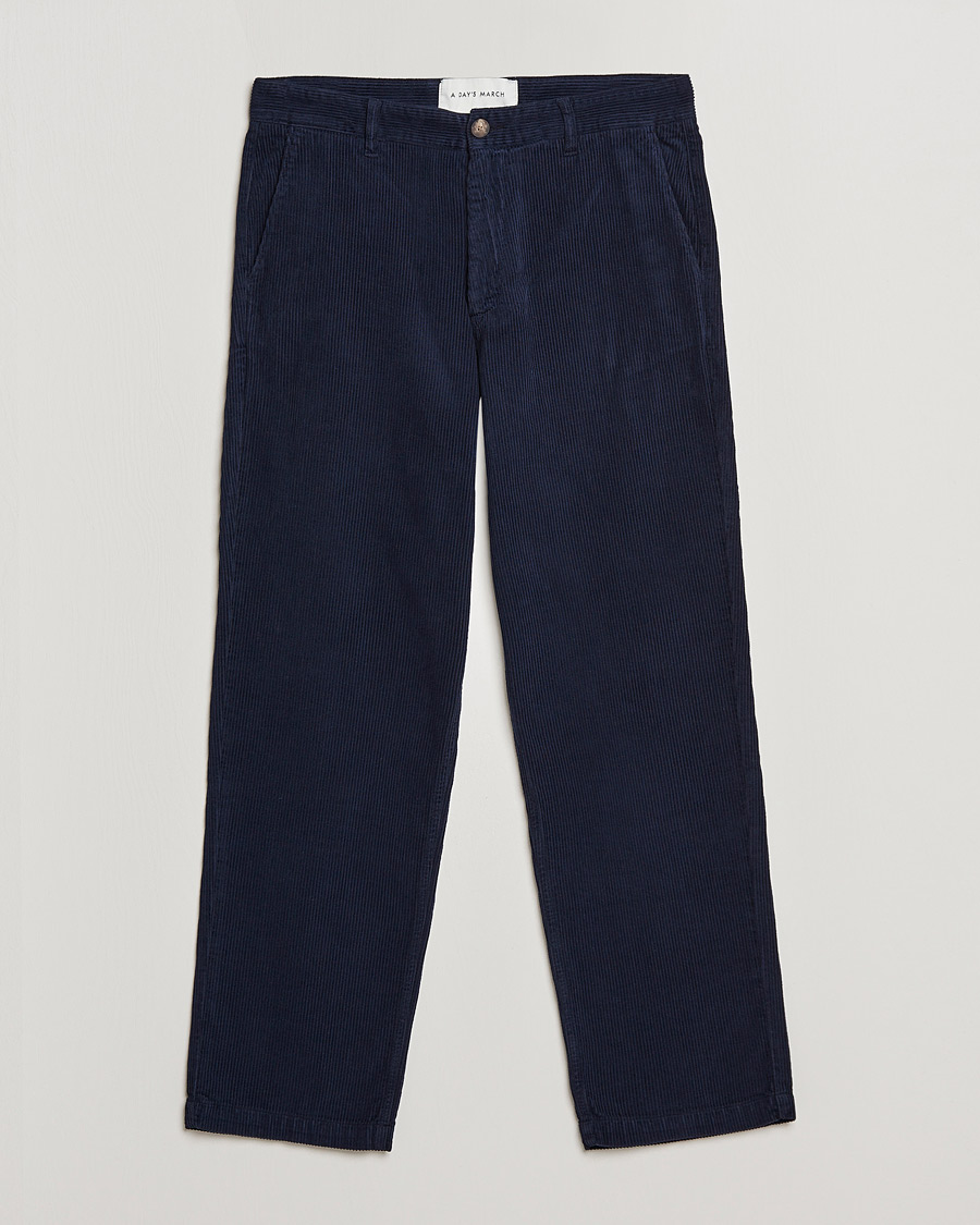 Heren | Broeken | A Day's March | Redwood Cord Trousers Navy