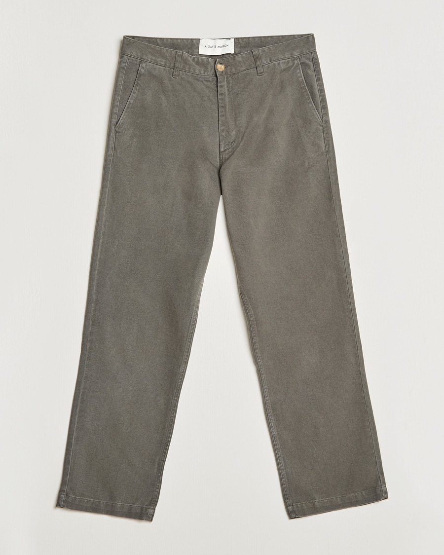 Heren | Broeken | A Day's March | Redwood Cotton/Tencel Trousers Olive