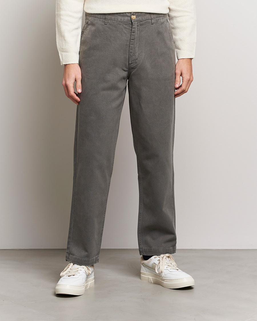 Heren | Broeken | A Day's March | Redwood Cotton/Tencel Trousers Olive