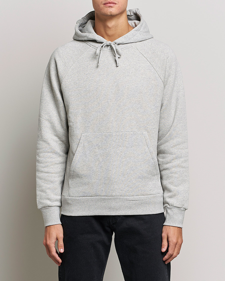 Heren | Sale | A Day's March | Lafayette Organic Cotton Hoodie Grey Melange