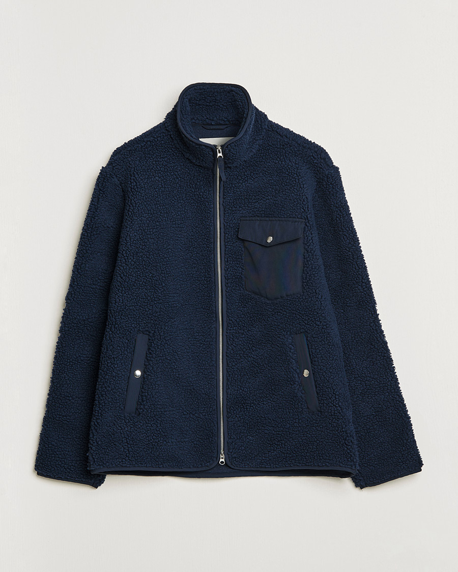 Heren | Truien | A Day's March | Tone Pile Fleece Jacket Navy