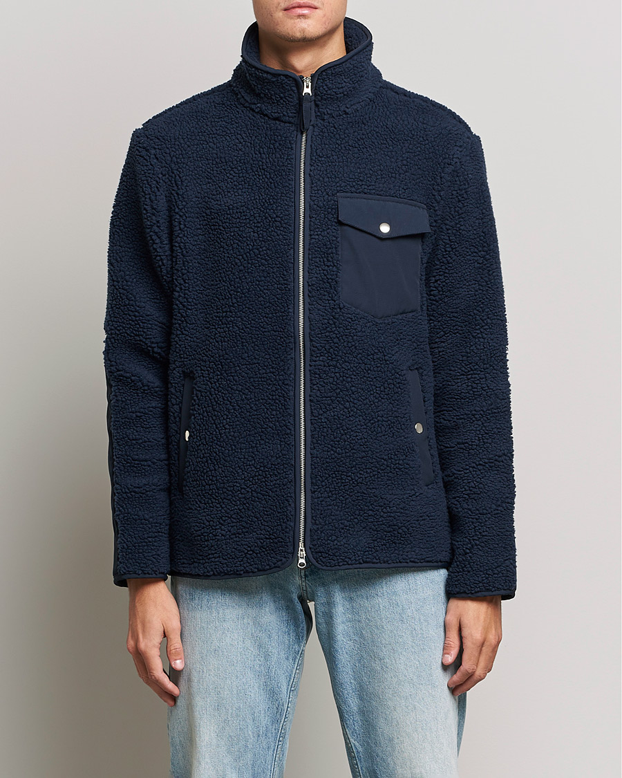 Heren | Truien | A Day's March | Tone Pile Fleece Jacket Navy