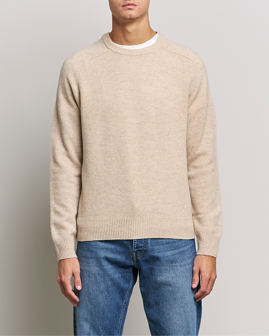 Heren | Truien | A Day's March | Brodick Lambswool Sweater Sand Melange