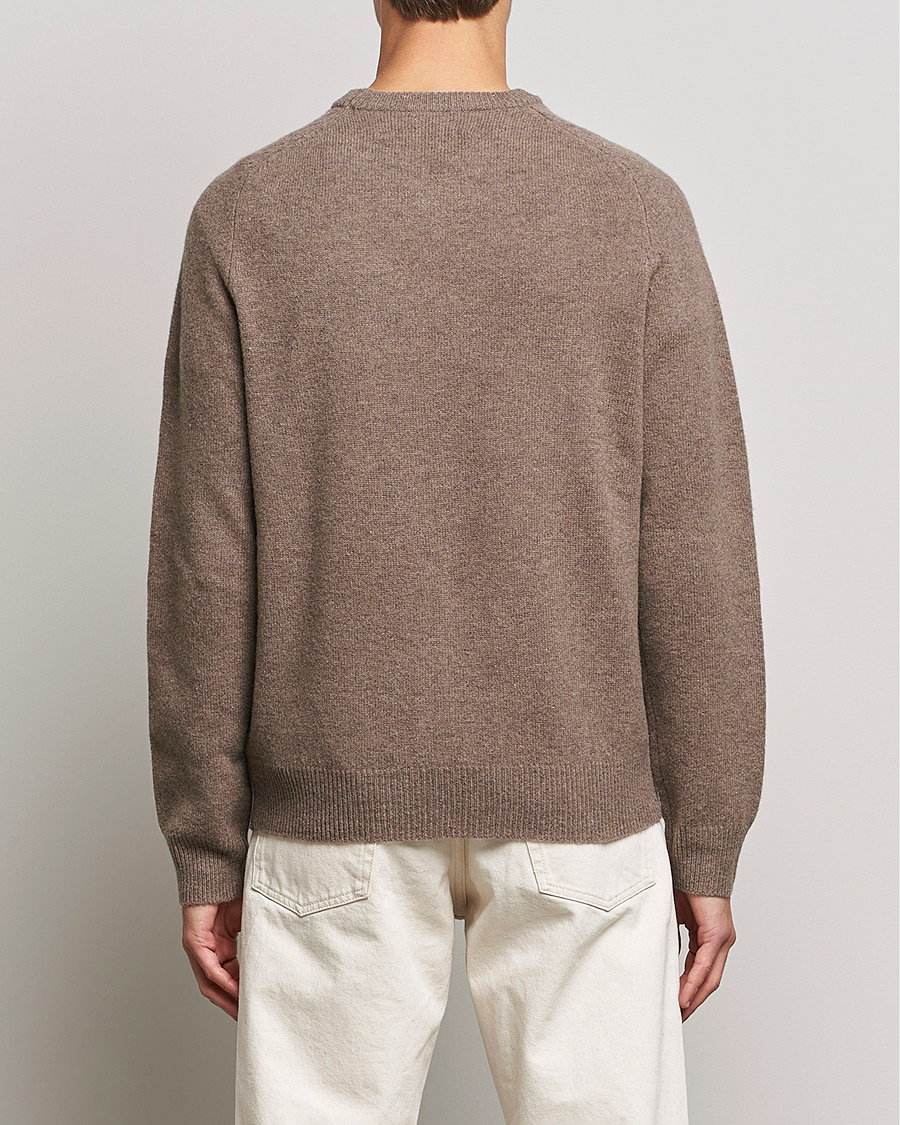 Heren | Truien | A Day's March | Brodick Lambswool Sweater Taupe Melange