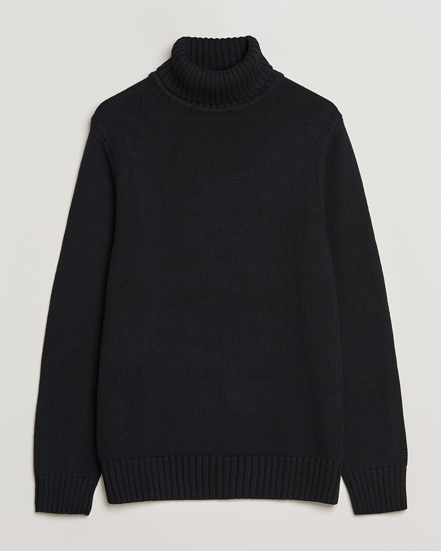Heren | Truien | A Day's March | Forres Cotton/Cashmere Rollneck Black