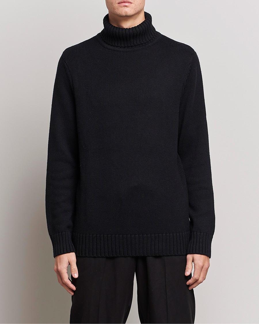 Heren | Contemporary Creators | A Day's March | Forres Cotton/Cashmere Rollneck Black