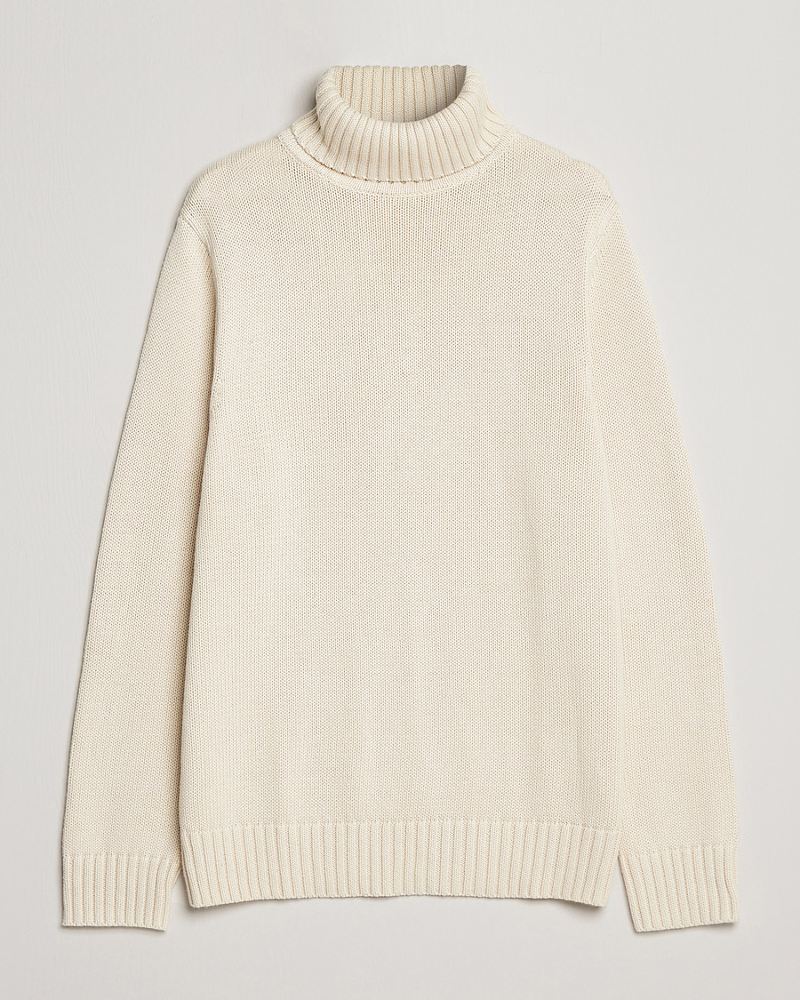 Heren | Truien | A Day's March | Forres Cotton/Cashmere Rollneck Off White