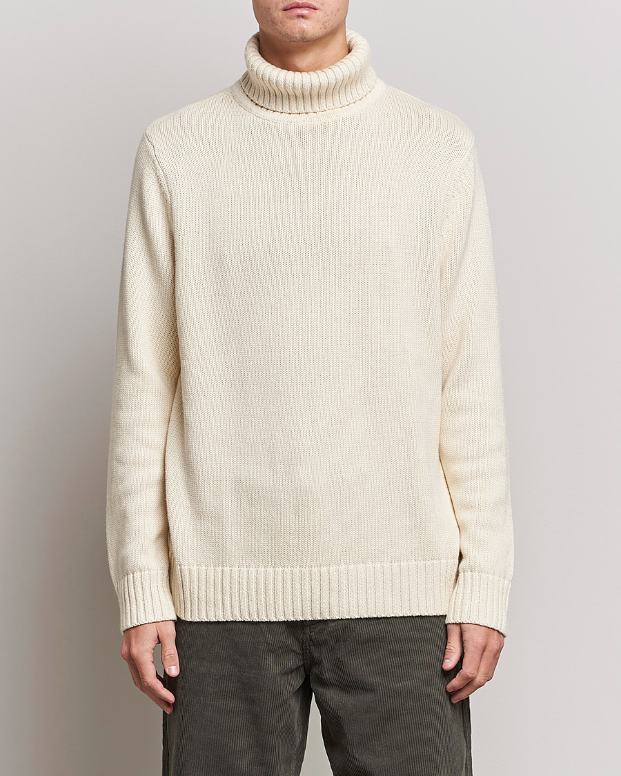 Heren | Truien | A Day's March | Forres Cotton/Cashmere Rollneck Off White