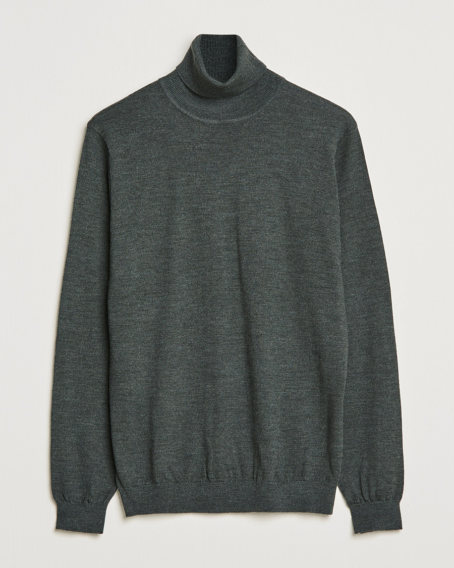 Heren | Truien | A Day's March | Nela Merino Rollneck Moss Melange