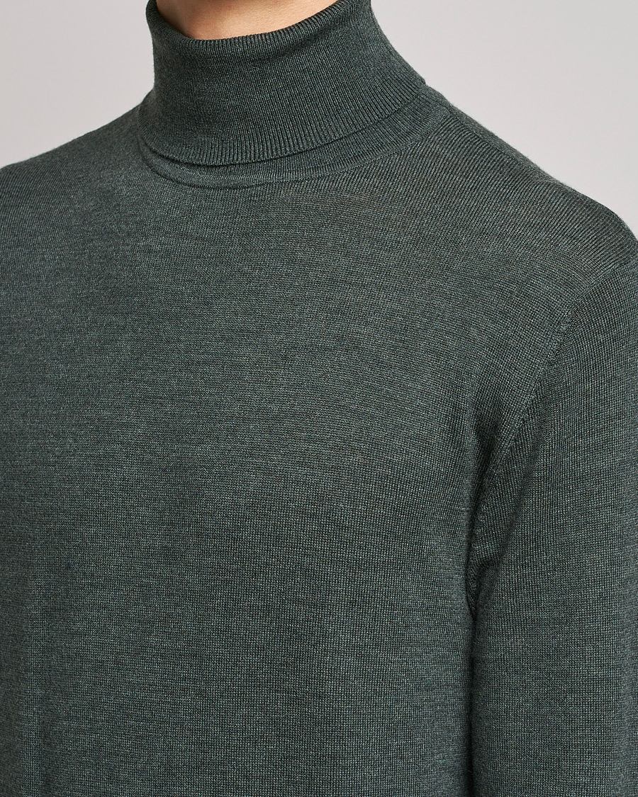 Heren | Truien | A Day's March | Nela Merino Rollneck Moss Melange