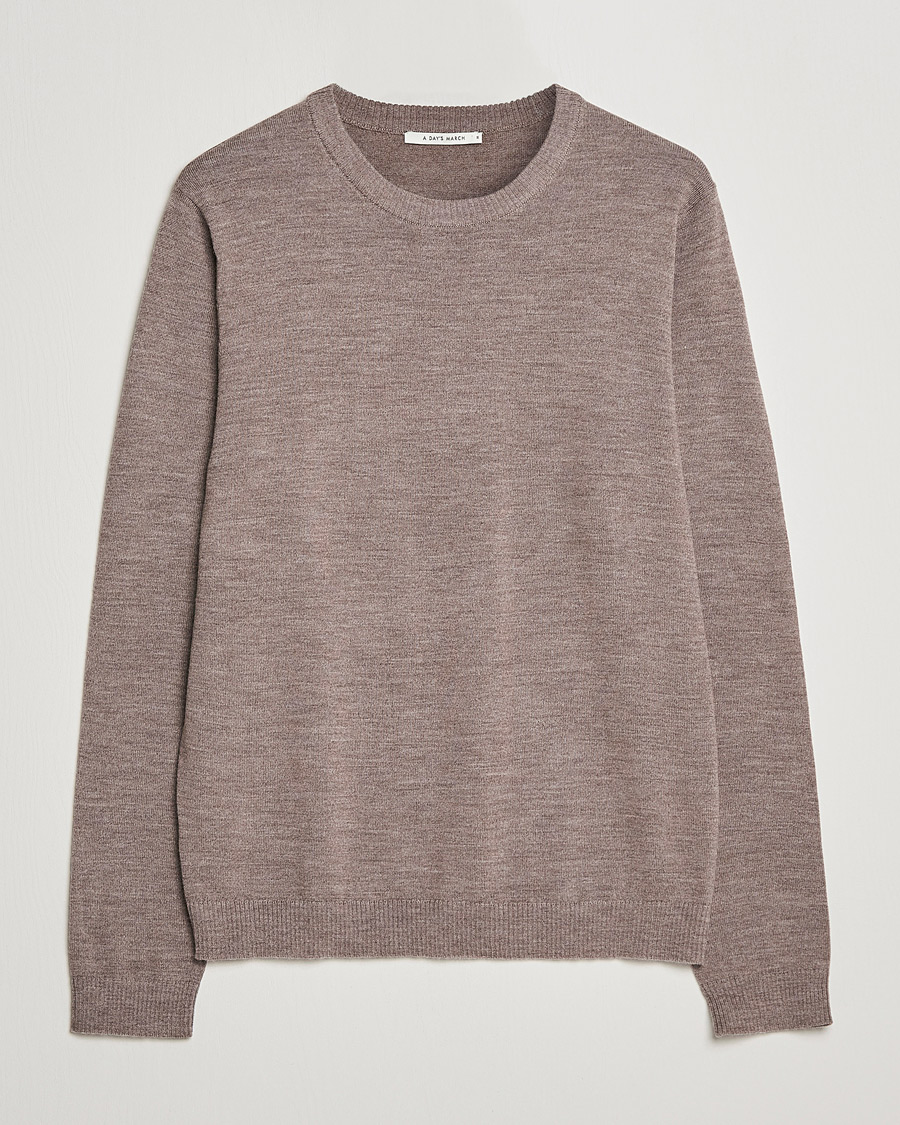 Heren | Business & Beyond | A Day's March | Alagón Merino Crew Taupe Melange