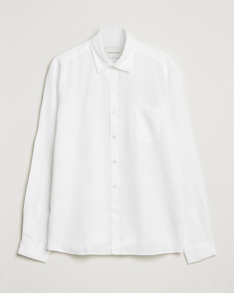 Heren | Overhemden | A Day's March | Daintree Lyocell Shirt White