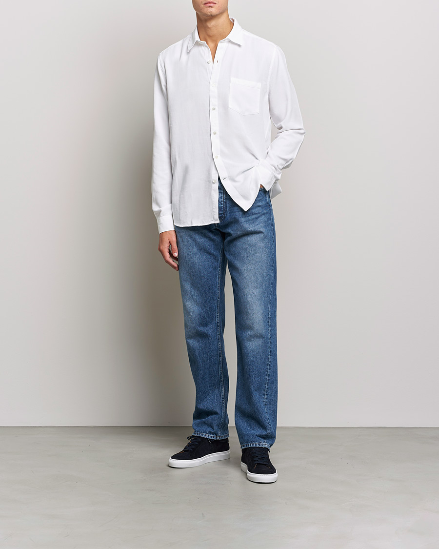 Heren | Overhemden | A Day's March | Daintree Lyocell Shirt White