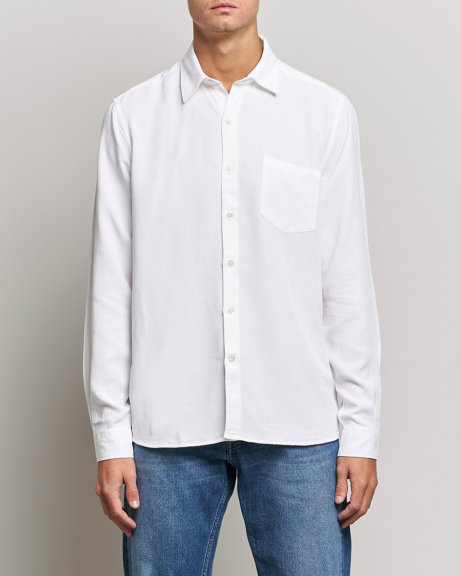 Heren | Overhemden | A Day's March | Daintree Lyocell Shirt White