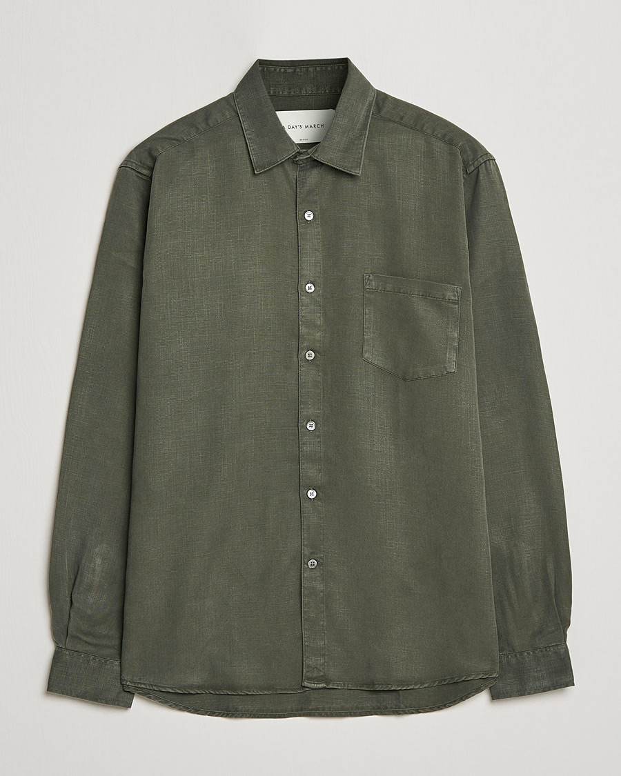 Heren | Overhemden | A Day's March | Daintree Lyocell Shirt Olive
