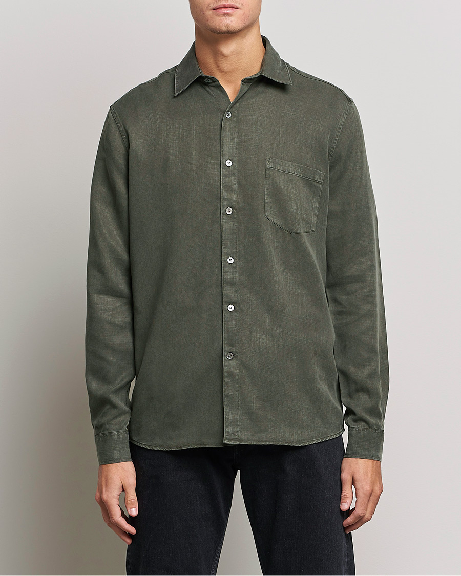 Heren | Overhemden | A Day's March | Daintree Tencel Shirt Olive