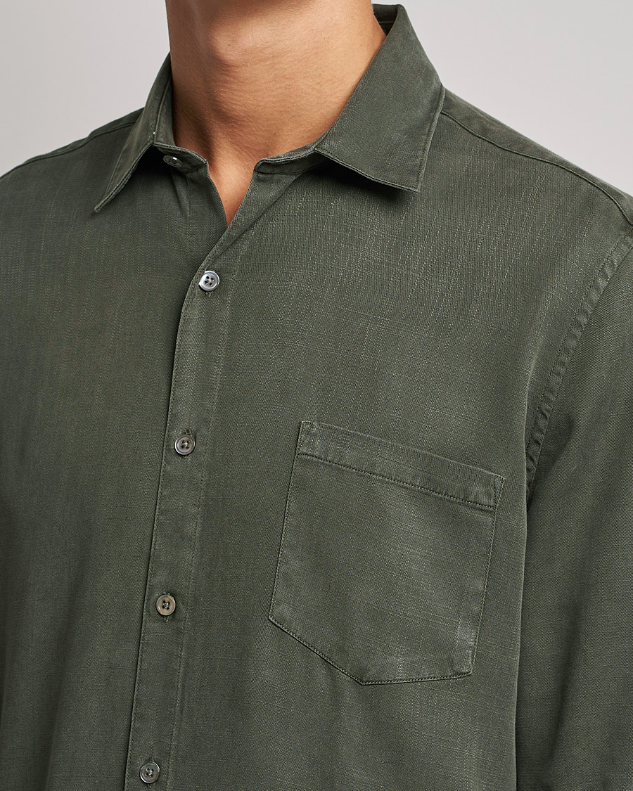 Heren | Overhemden | A Day's March | Daintree Tencel Shirt Olive