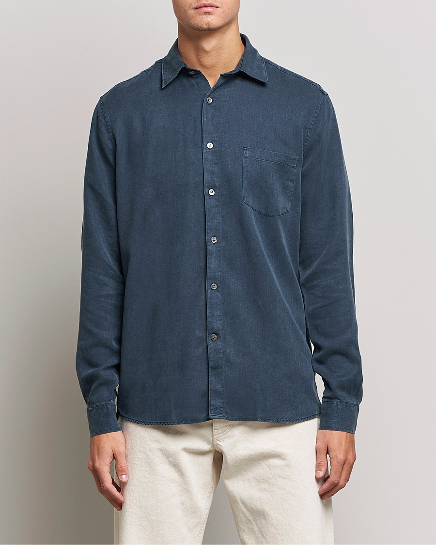 Heren | A Day's March | A Day's March | Daintree Tencel Shirt Navy