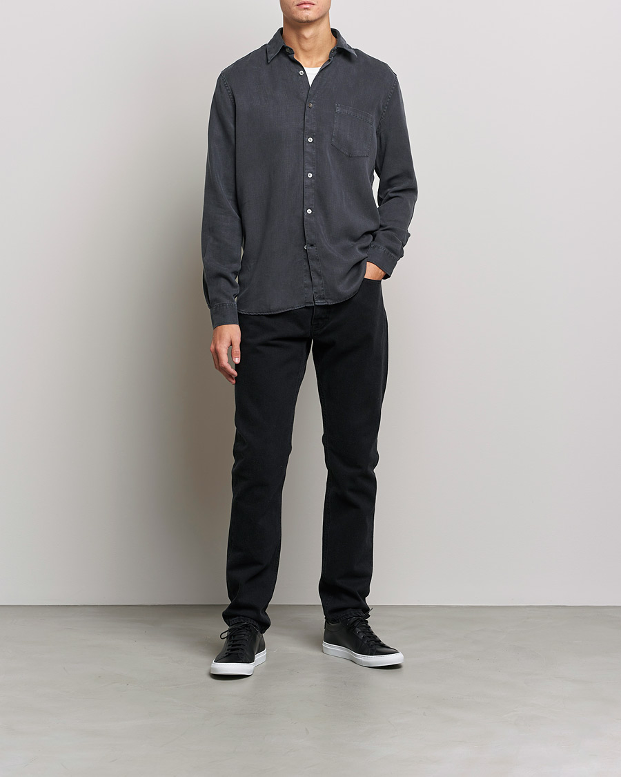 Heren | Overhemden | A Day's March | Daintree Lyocell Shirt Off Black