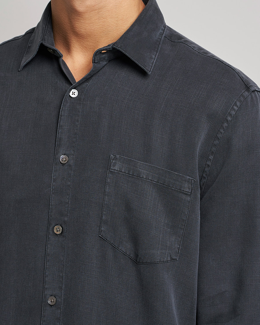 Heren | Overhemden | A Day's March | Daintree Lyocell Shirt Off Black