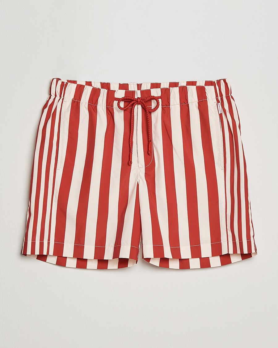 Heren | Zwembroek | Orlebar Brown | Bulldog Drawcord Mix Stripe Swim Shorts Vermillion