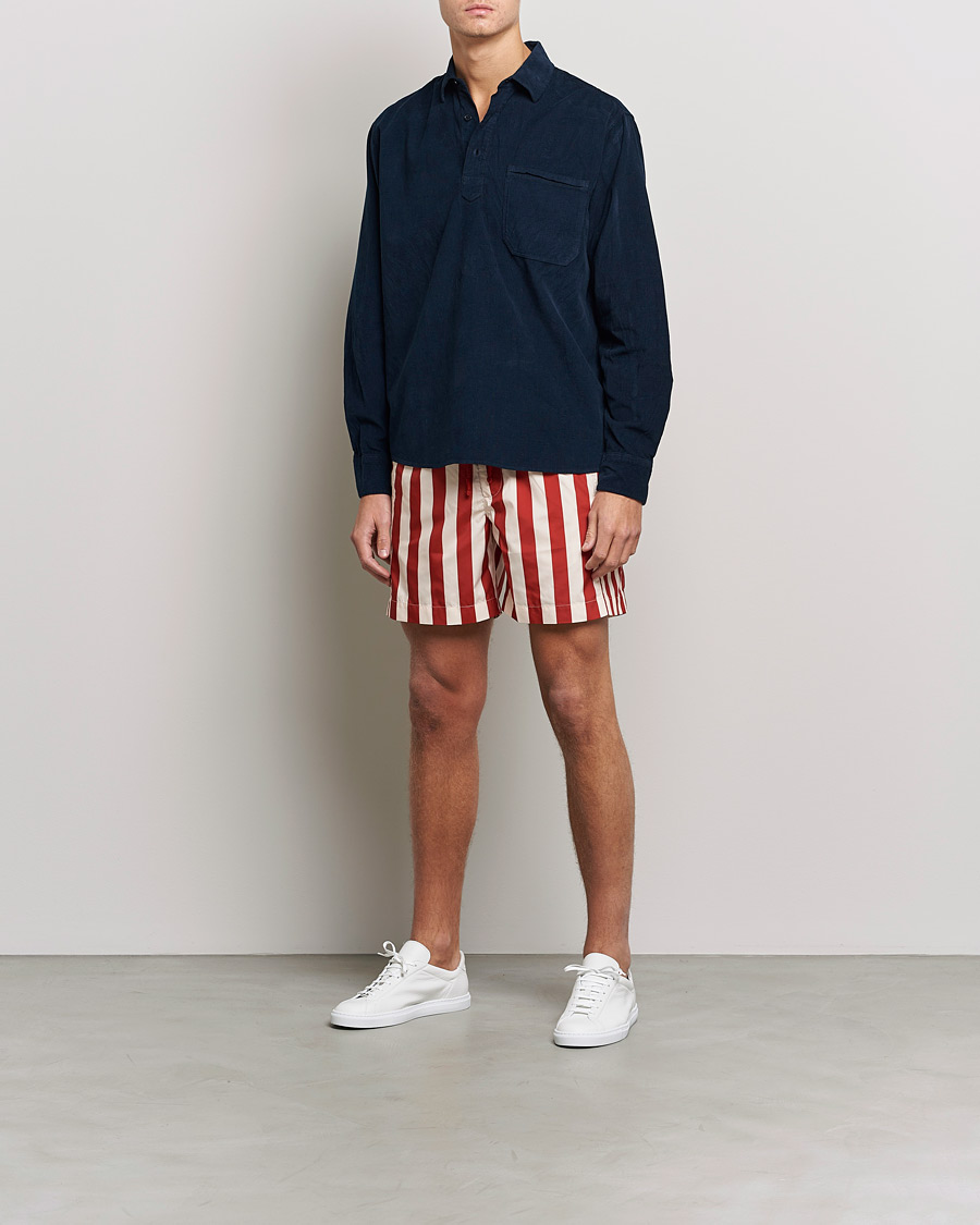 Heren | Zwembroek | Orlebar Brown | Bulldog Drawcord Mix Stripe Swim Shorts Vermillion