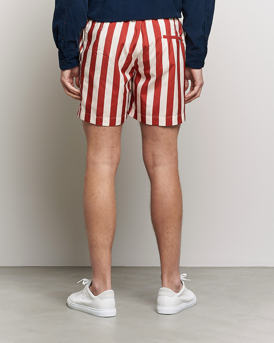 Heren | Zwembroek | Orlebar Brown | Bulldog Drawcord Mix Stripe Swim Shorts Vermillion